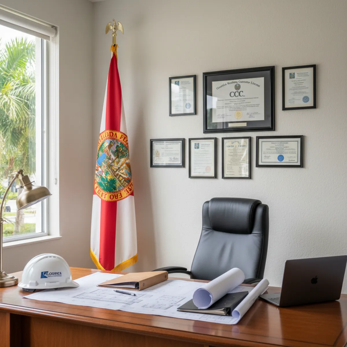 Florida roofing contractor license documentation showing CCC and CRC designations