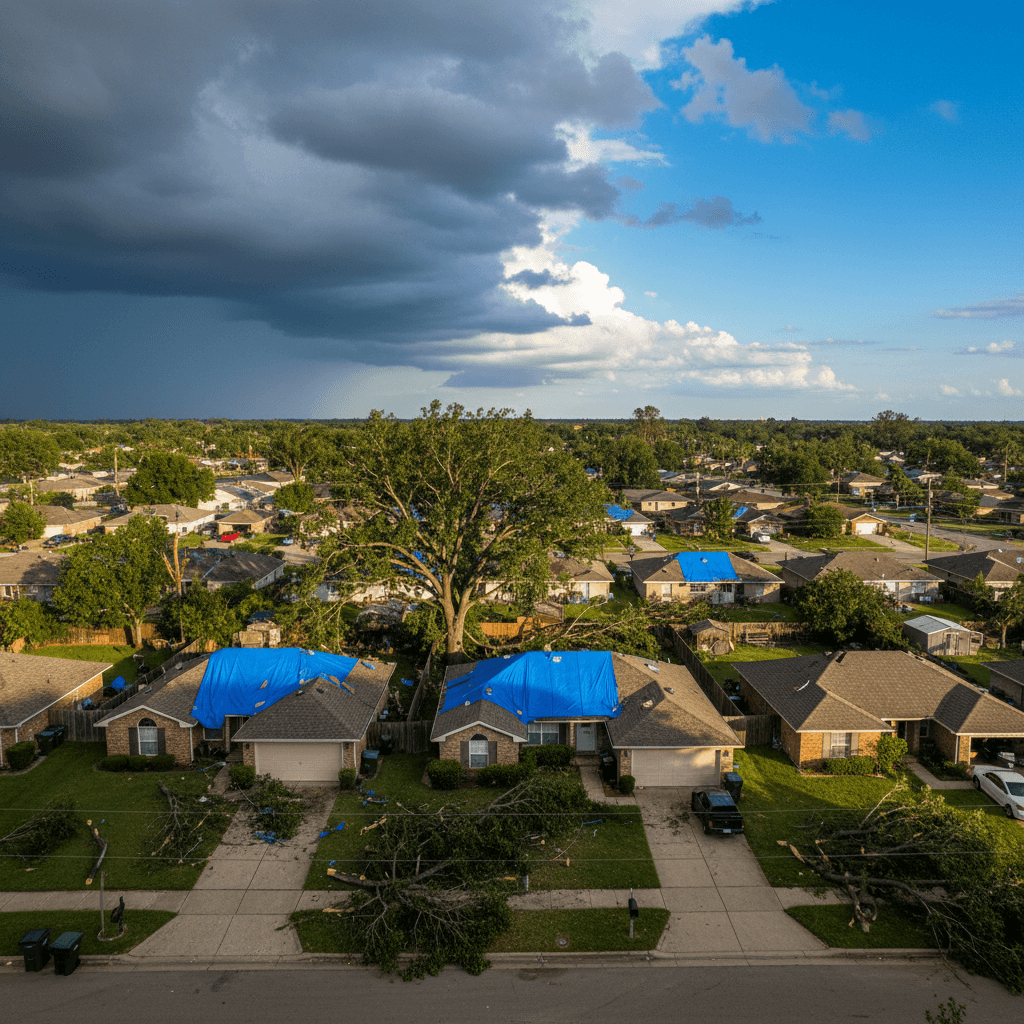 Storm damage roof insurance claim