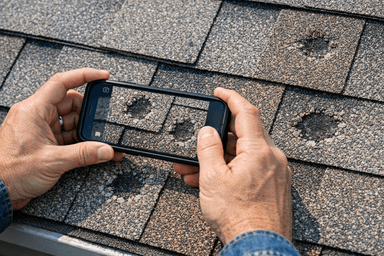 Documenting roof damage with smartphone