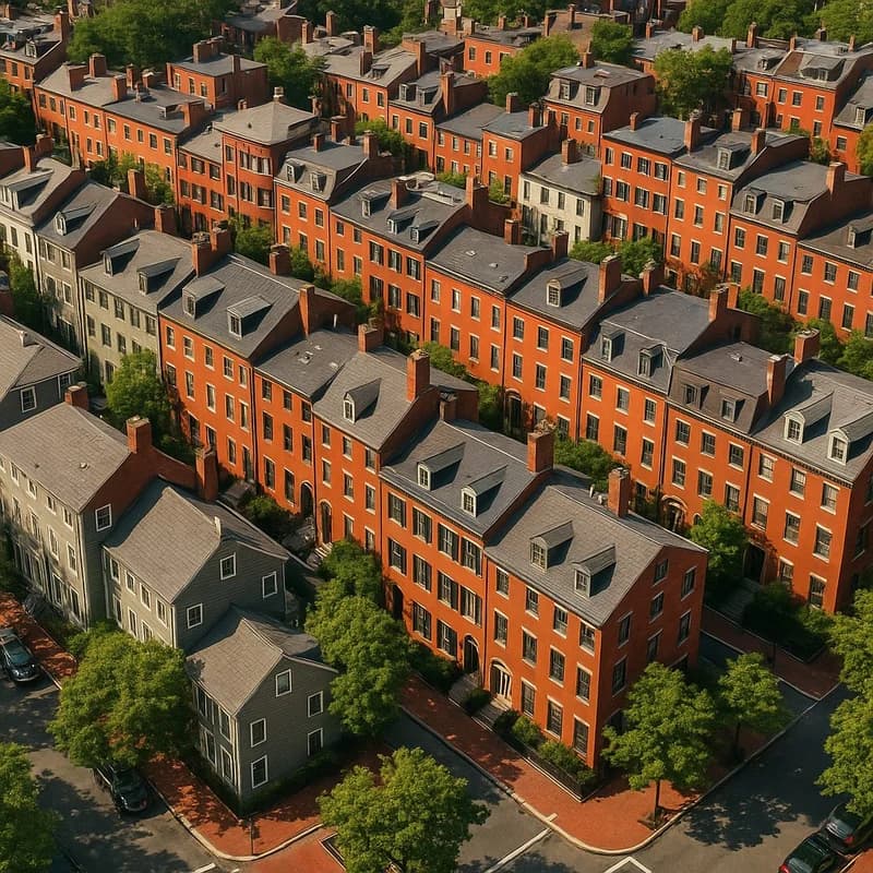 Boston residential rooftops