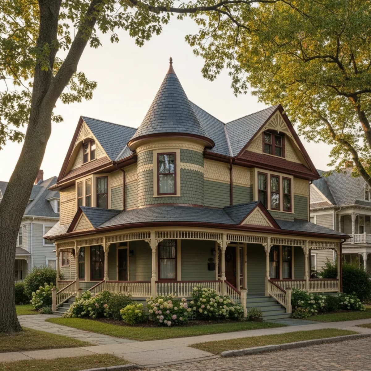 Asbury Park NJ Victorian beach revival home with restored synthetic slate roof