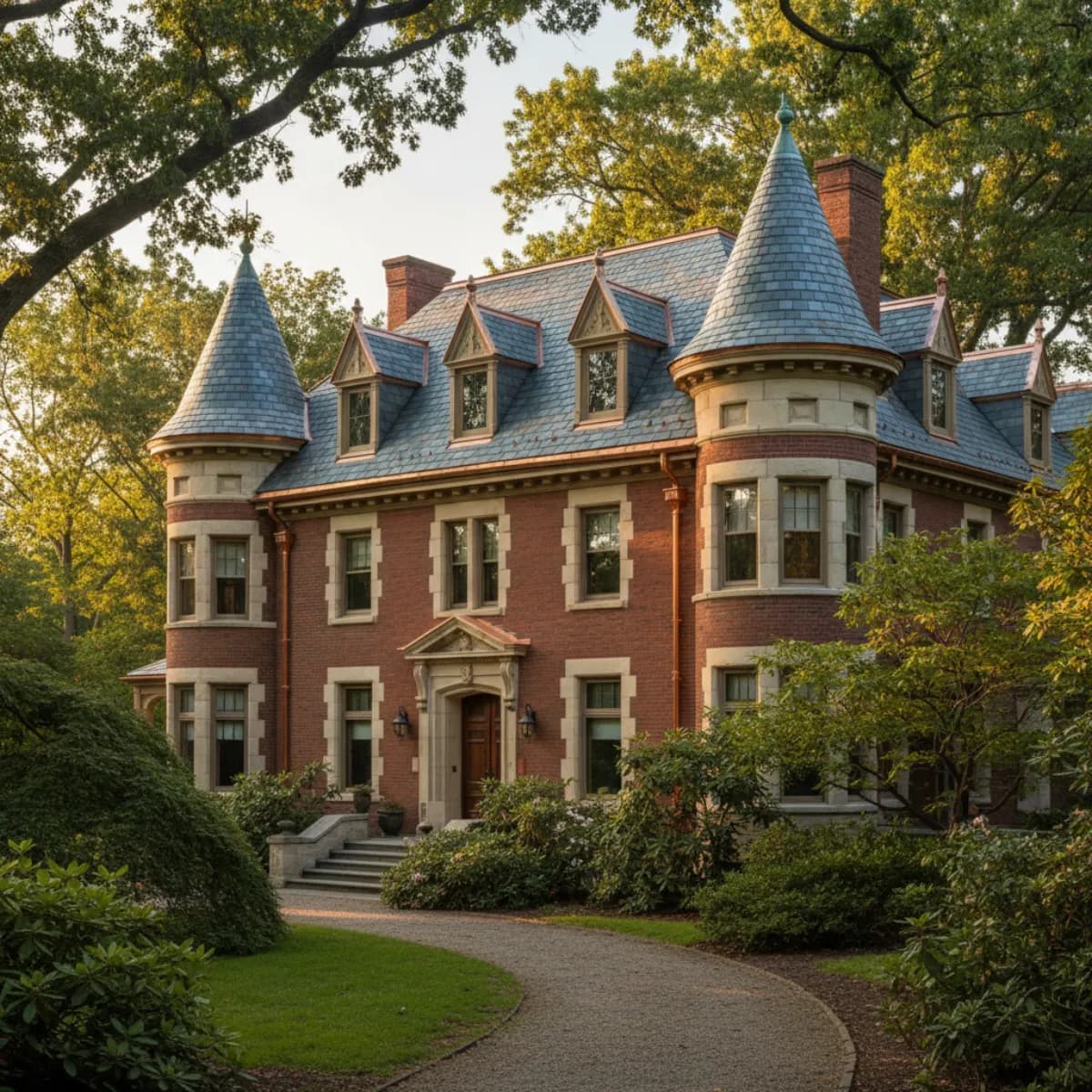 Englewood NJ East Hill estate with newly restored slate and copper roof