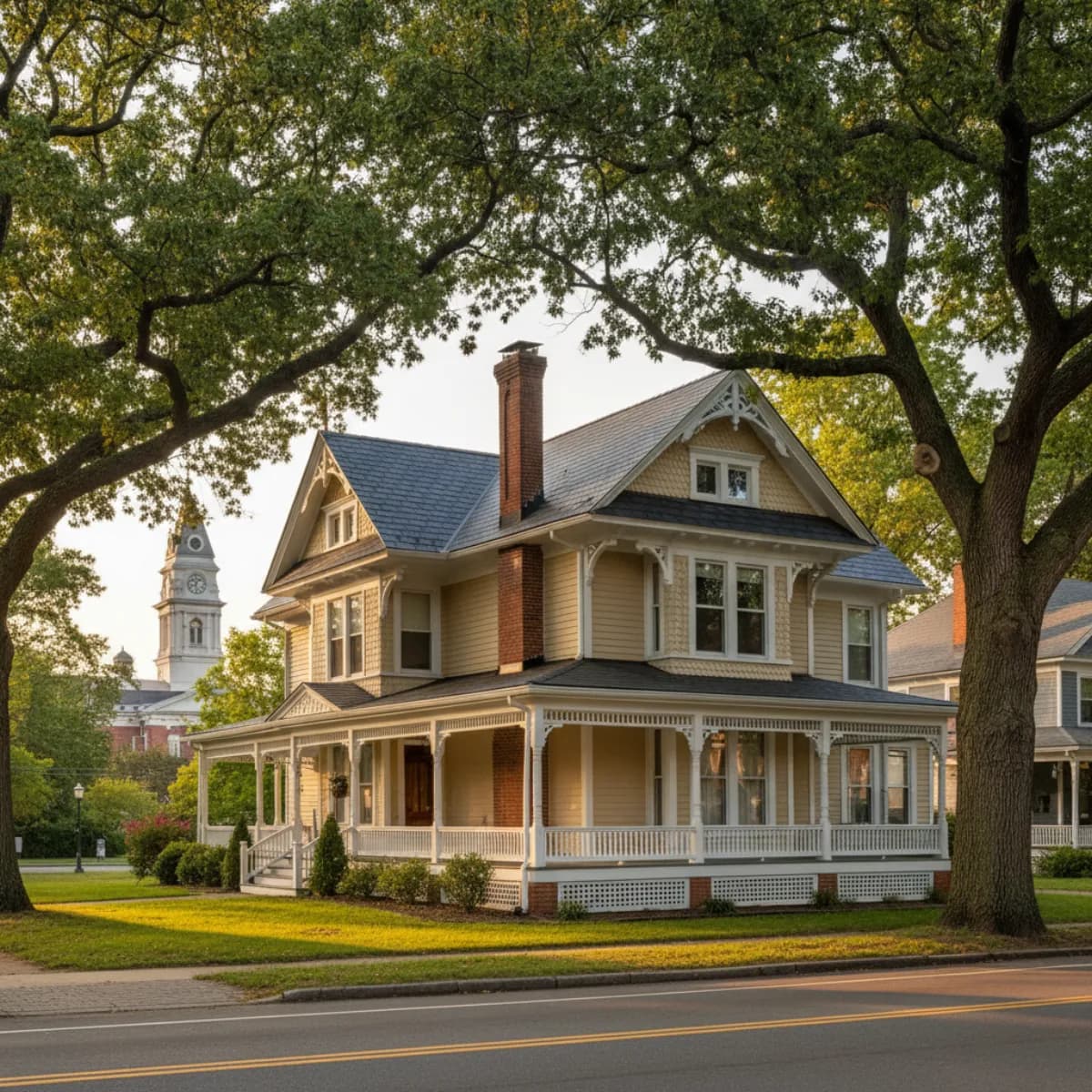 Freehold NJ historic downtown Victorian and suburban Colonial homes with new architectural shingle roofs