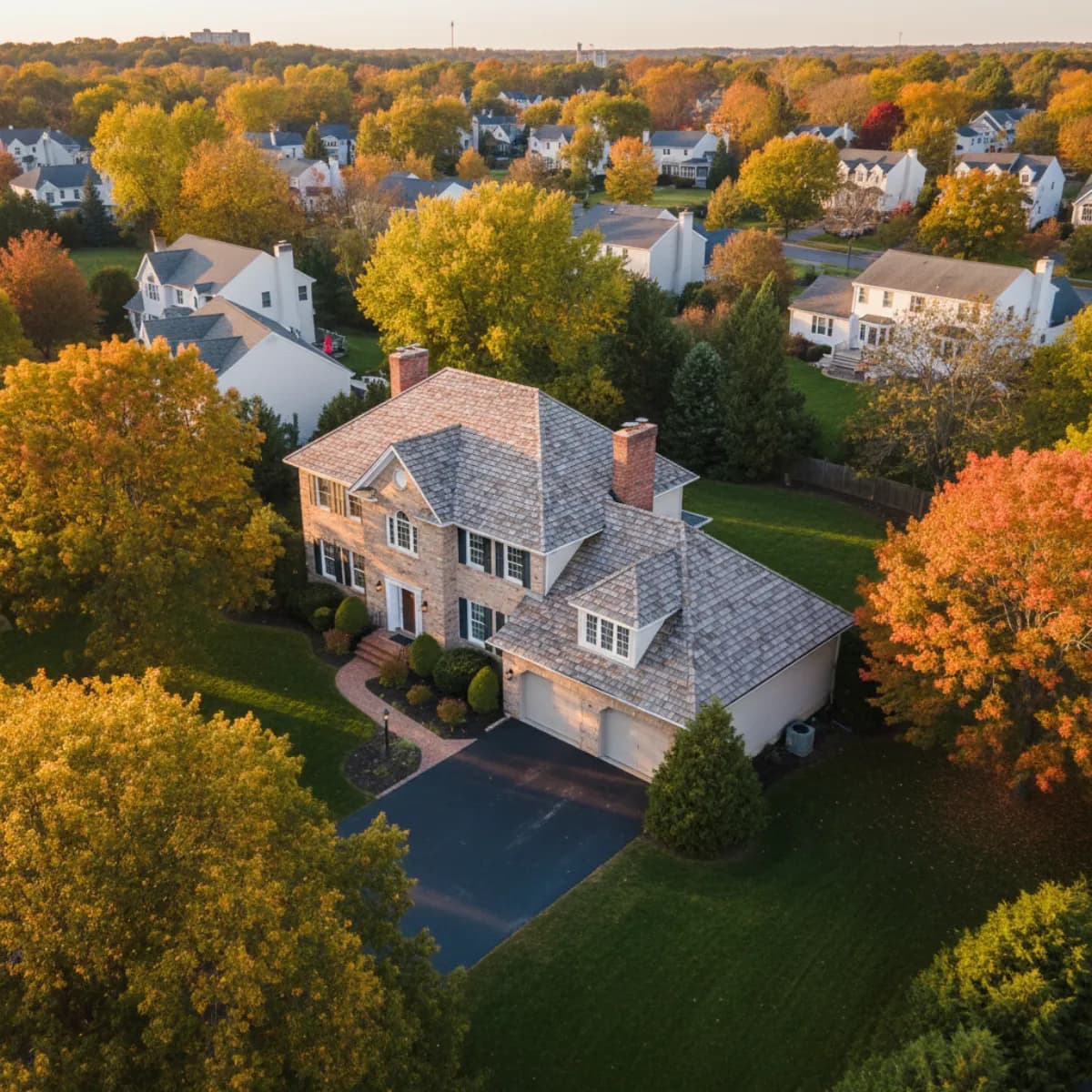 Livingston NJ Colonial home with new architectural shingle roof