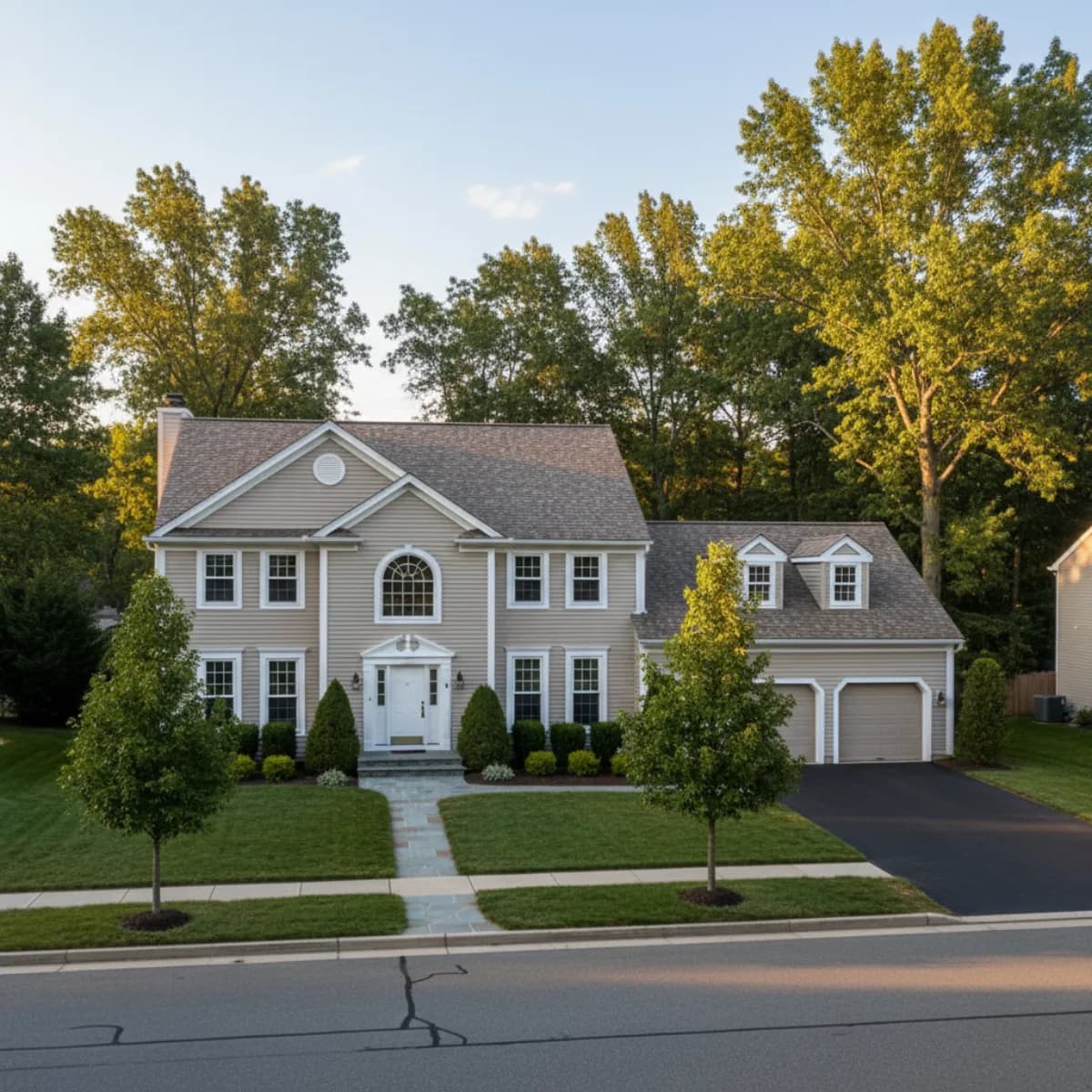 Mount Laurel NJ Colonial-style suburban home with new architectural shingle roof