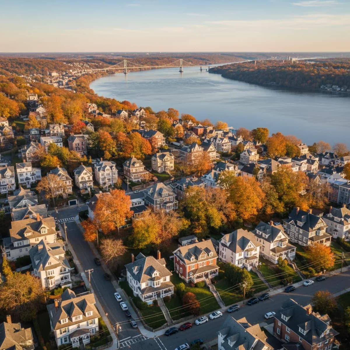 Ossining NY residential roofing overlooking the Hudson River