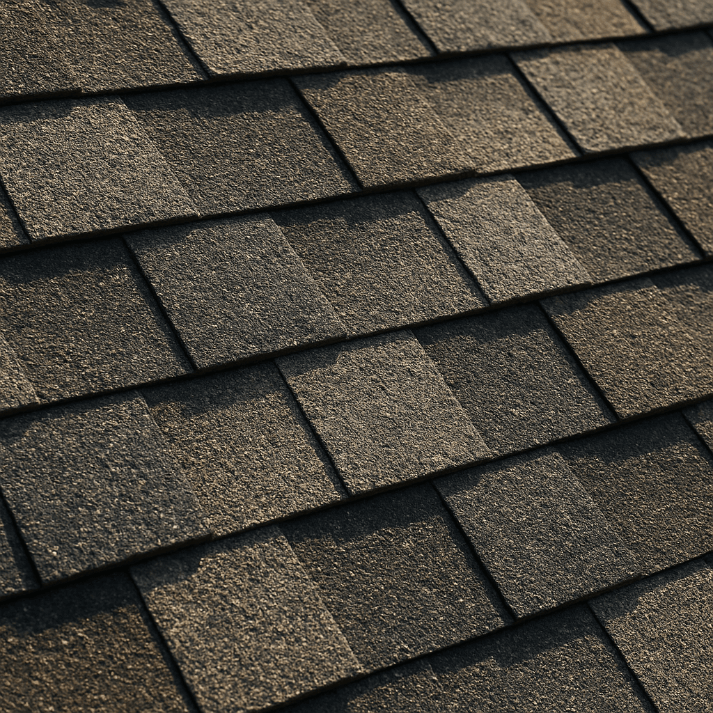 Architectural shingle roof showing dimensional appearance