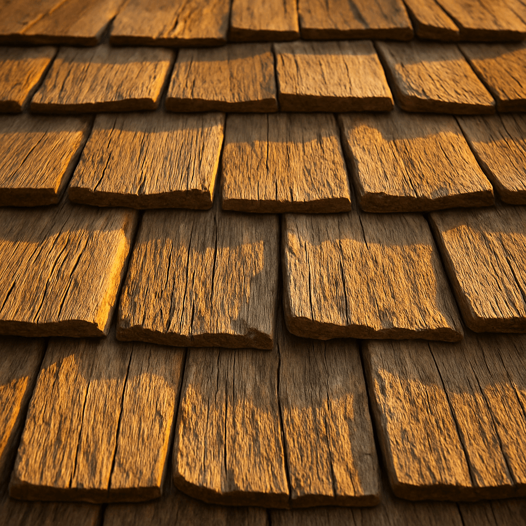 Beautiful cedar shake roof on New England colonial home